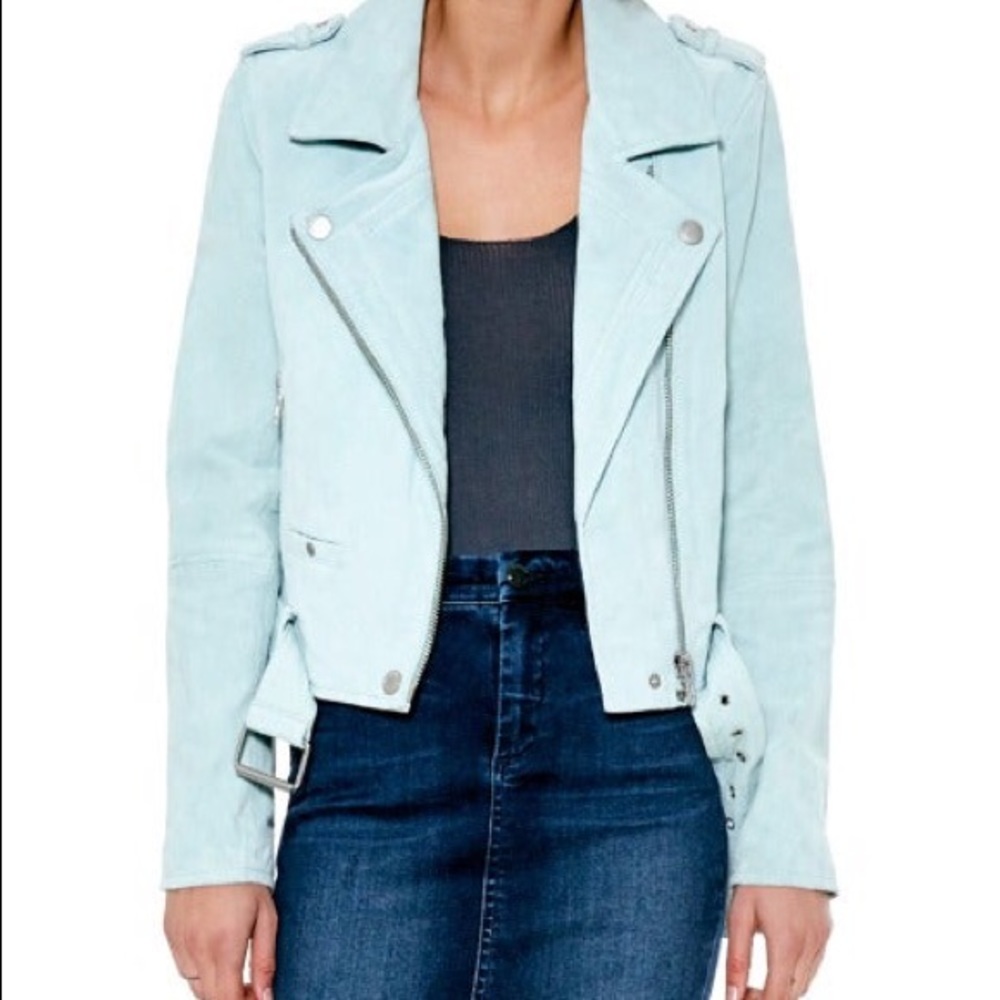 BlankNYC Mint Suede Moto Jacket